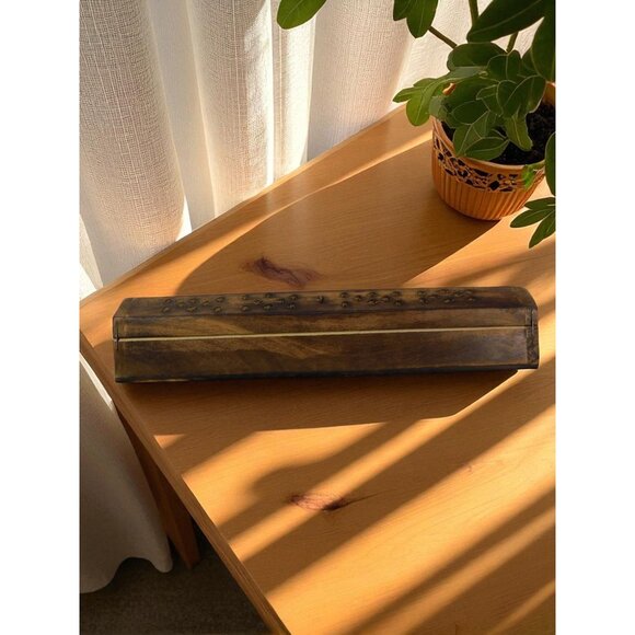 Wooden Incense Burner Box Holder Aromatherapy Cone Stick Storage Rustic Decor - Picture 6 of 11